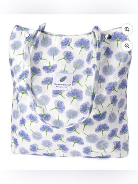 Floral Corduroy Tote Bag